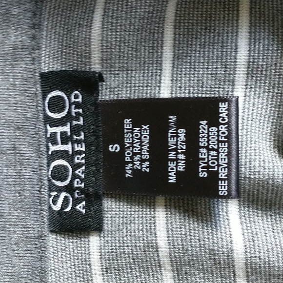 Soho Grey and White Stripped Jacket Size S - Picture 4 of 5